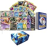 100 Assorted Pokemon Cards with Foils and 2 Ultra Rare Legendary Pokemon! Comes in Custom Golden Groundhog Card Storage Box!