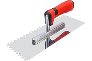 DIXIANG Tile Tools Stainless Steel Square Notched Trowel (11" x 4", Notch Size: 1/4") Masonry Hand Kit for Wall Floor Tiling Installation