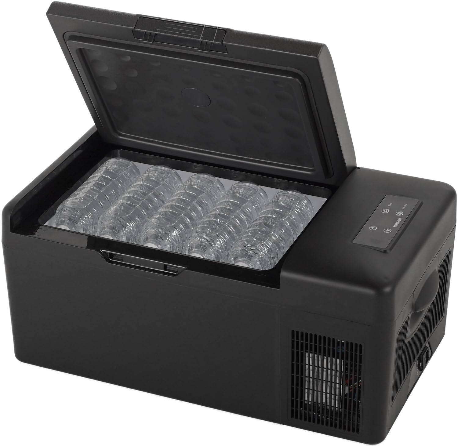 [山善] ポータブル冷蔵庫 冷凍冷蔵庫 15L コンプレッサー式 (AC/DC 2WAY電源) 車載 冷蔵庫 冷凍庫 小型 クーラーボックス 節電モード搭載 ブラック YFR-AC151(B)商品画像