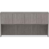 Alera Valencia Series Hutch with Doors, 4 Compartments, 70.63w x 15d x 35.38h, Gray