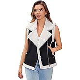 DIASHINY Women’s Fur Suede Vest Winter Warm Sherpa Leather Fur Lined Vest