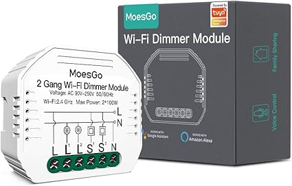 MoesGo WiFi Interruptor Luz con Dimmer Inteligente Inalambrico Mdulo
Alexa Control Remoto y Rele para conmutador de 2 Gang y 12 Way
compatible con la app Smart LifeTuya AlexaGoogle HomePrecio estimado
25.99 €