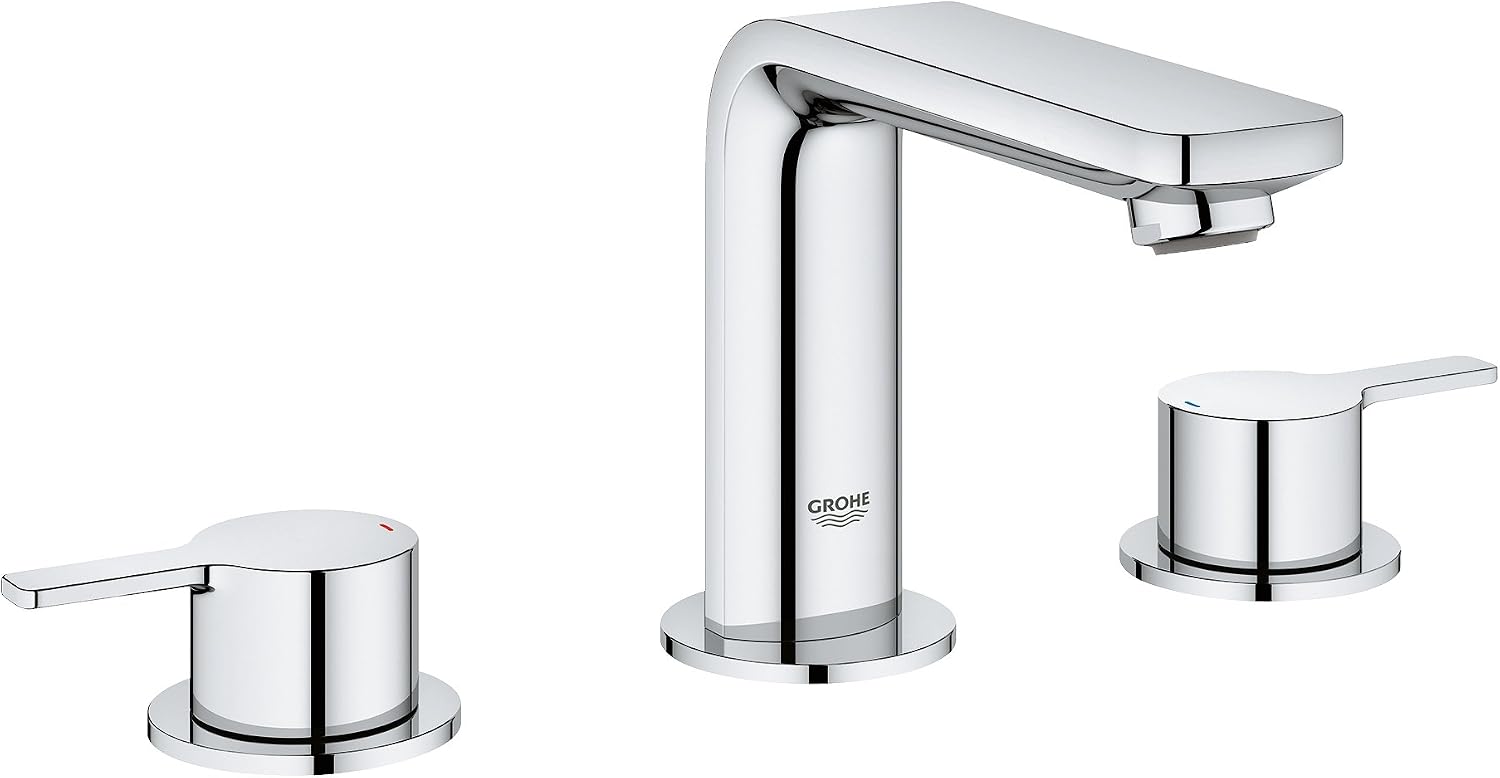 GROHE Lineare New Three-Hole Basin Mixer 1/2"M-Size Chrome 20304001, Standard