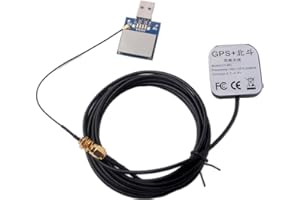 RCmall forM8N USB GPS Module 56 Channels Supports GPS GLONASS Beidou GPS Receiver with 28dB GPS Active Antenna (GPS Module with Antenna)