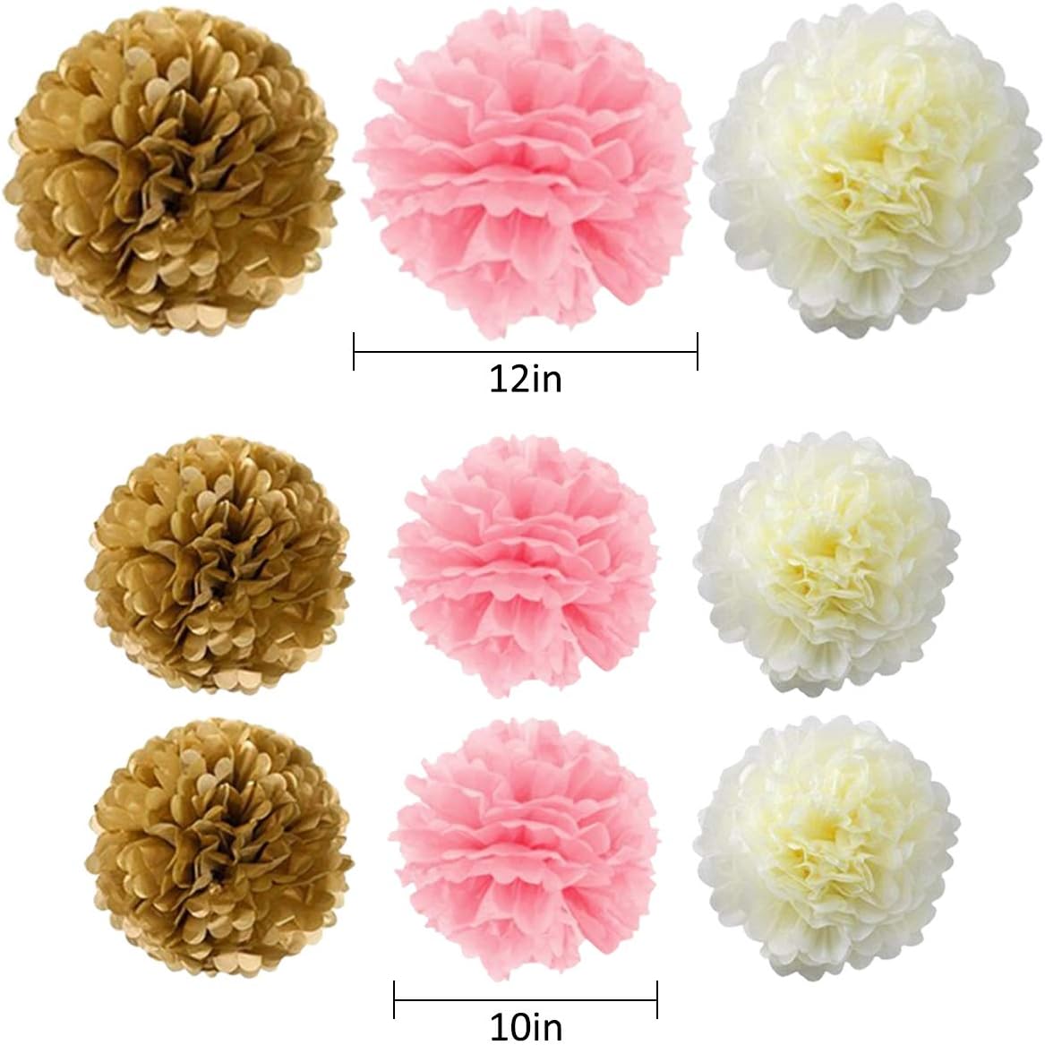 Pink and Gold Birthday Party Decorations Decor Supplies First 1st Birthday Girl Decors Decorations Kit Pom Pom Lanterns Polka Dot Triangle Garland Banner Party Supplies Backdrop: Toys & Games