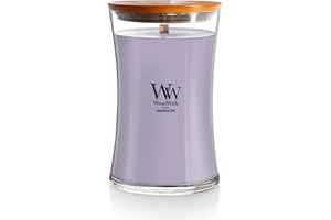 WoodWick Large Hourglass Candle Lavender Spa Scent Premium Soy Blend Crackles as it Burns 21oz Perfect for Gifting