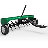 KYBOLT 48-Inch Tow Behind Plug Aerator for Lawn Tractor &amp; ATV, 24 Steel Tines &amp; 150 Lb Weight Tray, Universal Hitch with Inflatable Wheels, Effective Soil Aeration for Lawn, Garden, Farm