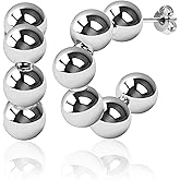 925 Sterling Silver Half Hoop Earrings for Women | Hypoallergenic Silver Earrings for Women | Anti Tarnish Chunky Bold Hoops by MAX + STONE