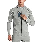 BROKIG Mens WindBreak Lightweight Running Jackets with Zip Pocket, Workout Track Hoodie Athletic Gym Sweatshirts Men