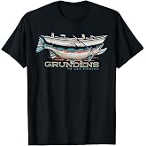 Grund&eacute;ns Drift Boat Zip Tees T Shirts for Men Fishing Boat Apparel