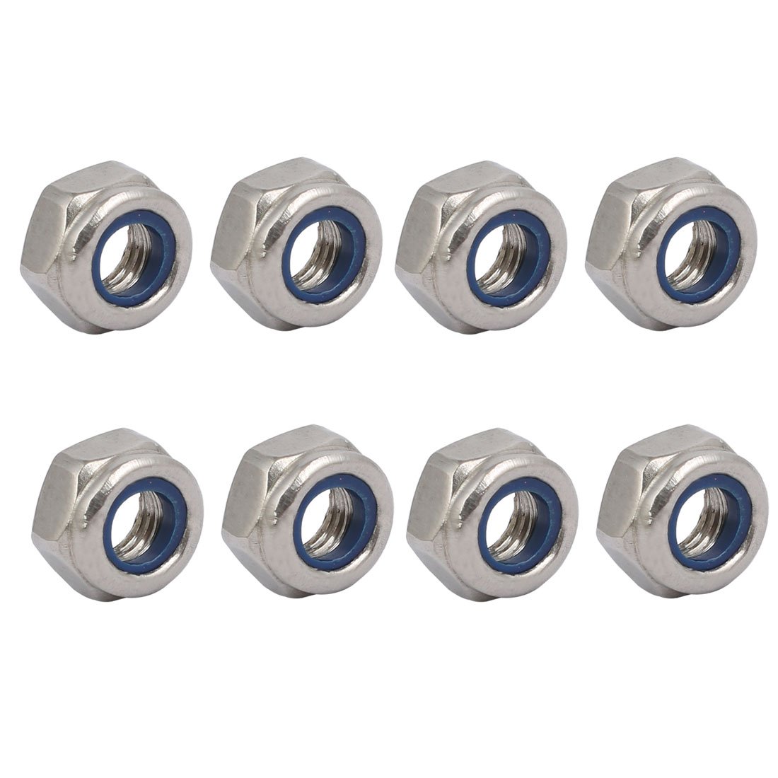 sourcingmap 8pcs M6 x 1mm Pitch Metric Thread 304 Stainless Steel Left Hand Lock Nuts