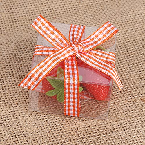 VGoodall Clear Favor Boxes, 100 pcs Plastic Gift Boxes Transparent Cube Boxes PET Boxes for Wedding, Party, Baby Shower, Bridal Shower