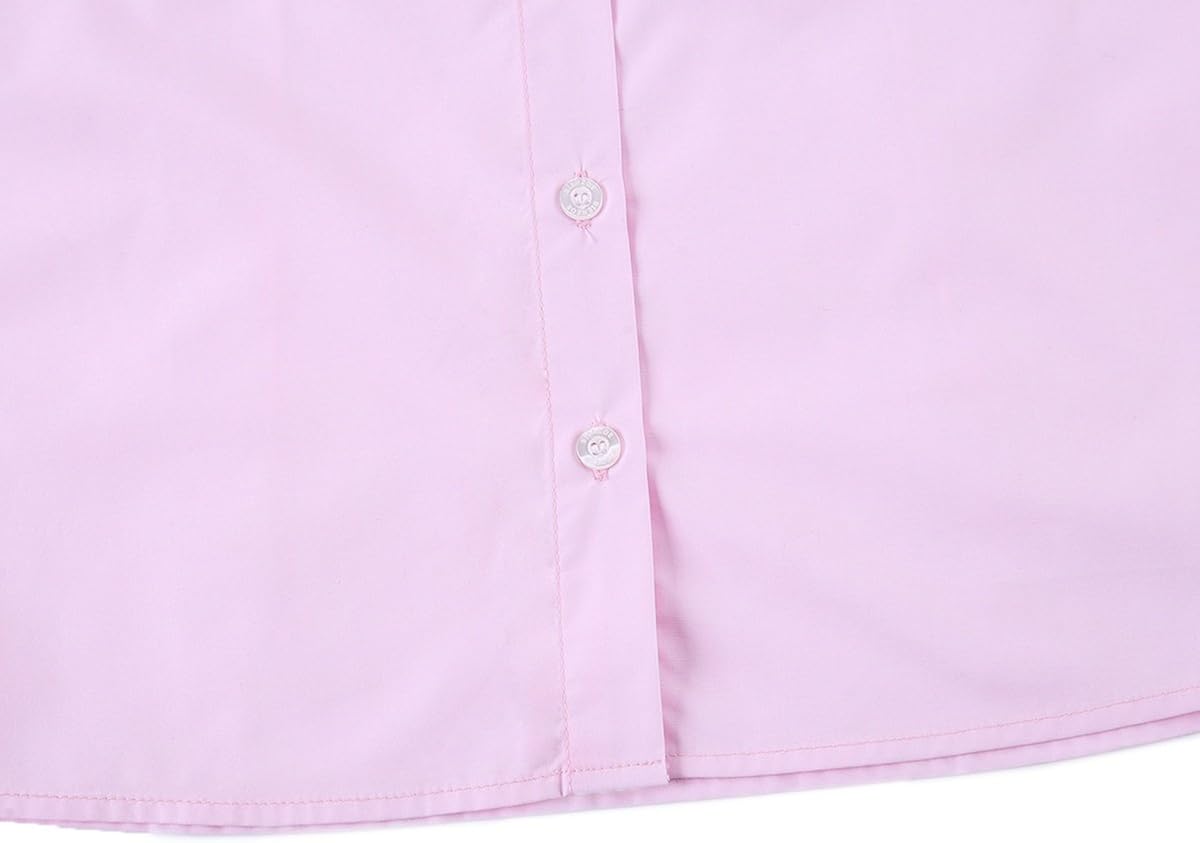 Bienzoe Big Girl's School Uniforms Oxford Long Sleeve Blouse: Clothing