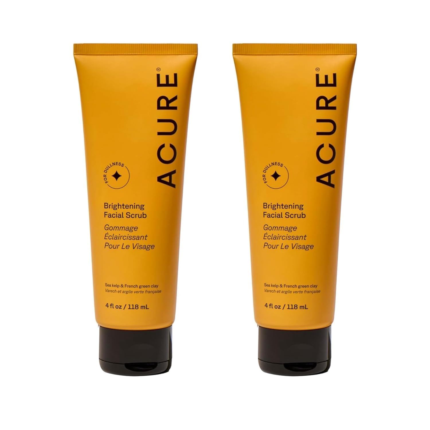 Photo 1 of Acure Brightening Facial Scrub - Exfoliating Face Wash, Gentle Daily Scrubber & Exfoliator for Women & Men for Radiant Skin, Cleansing Wash with Sea Kelp & French Green Clay - 4 fl oz (2 Pack)