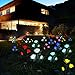 XLUX Outdoor Solar Powered Rose Lights Flower Stake, for Garden Patio Yard Christmas Pathway Decoration, Yellow