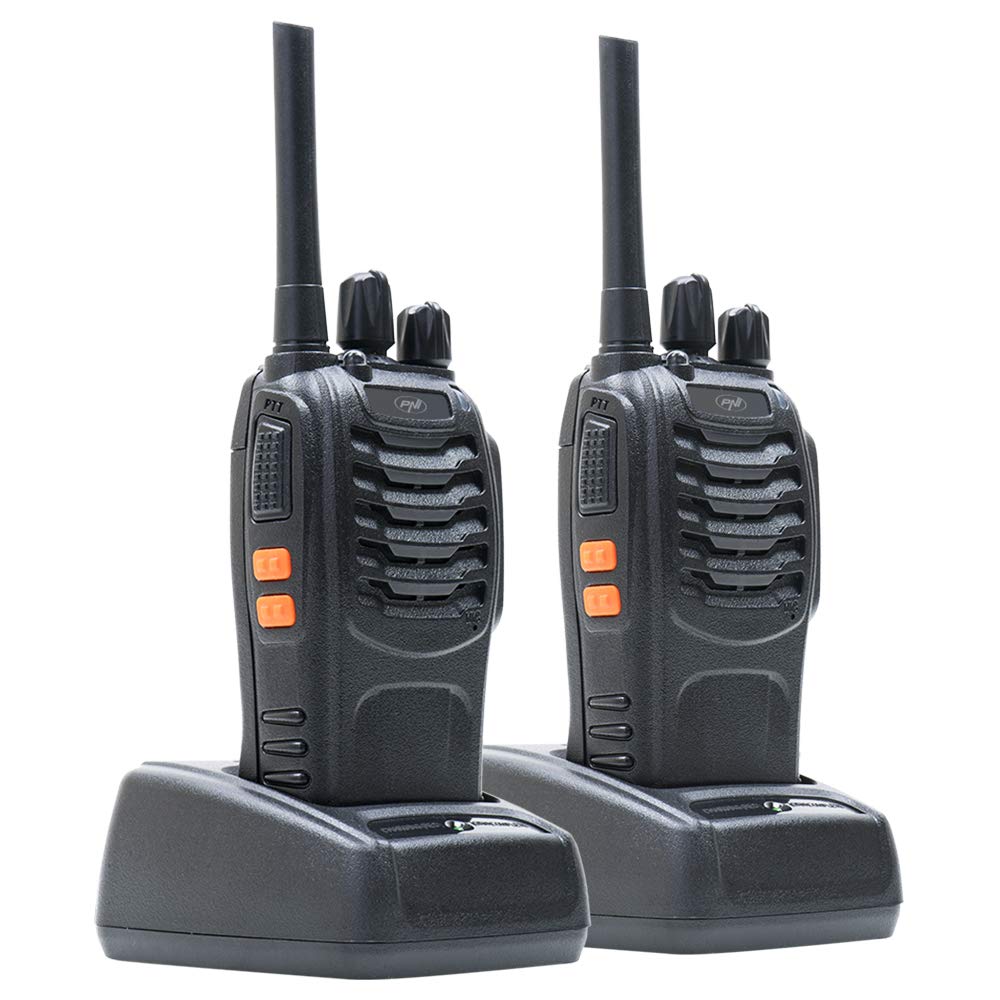 PNI PMR R40 PRO, 2-Way Walkie Talkie Portable Radio’s (Pack of 2), 0,5 W, ASQ, TOT, monitor, VOX function - Included Headphones