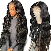Yamikk 13x5 Body Wave Lace Front Wigs Human Hair Pre Plucked Small Knots with Baby Hair 180 Density 28 inch HD Full Frontal Glueless Human Hair Wigs For Women