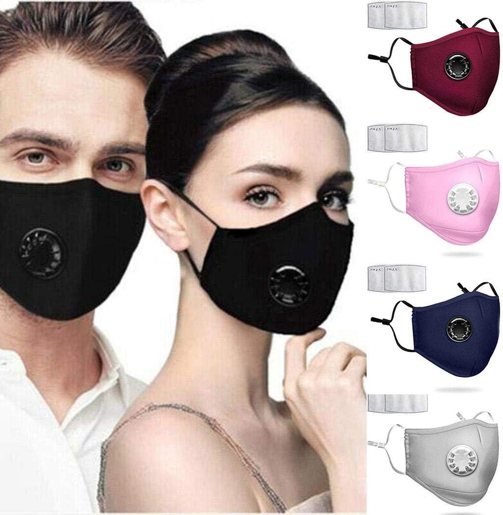 gonikm Unisex Black Face Bandana with Filter Anti-smog Activated Carbon Cycling Face Cover Mouth Cover