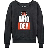 Team Fan Apparel NFL Womens Team Slogan Crew Neck, Official Apparel, Light Weight Slouchy Fit Crewneck Pullover for Women