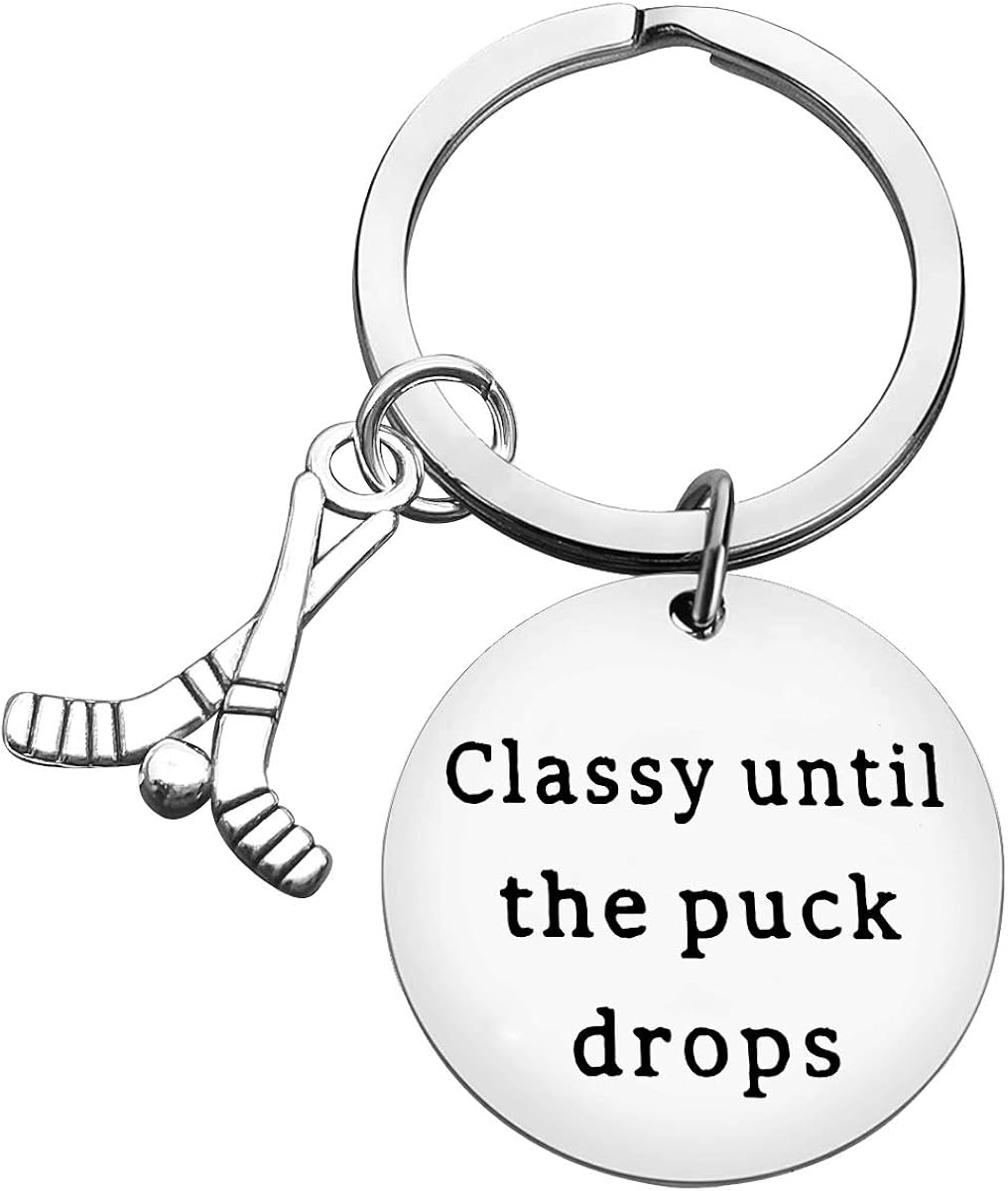 Ice Hockey Keychain Gifts for Hockey Coach or Player's Keychain Valentines Christmas Birthday Present for Daughter Son Teenager Boys Girls Men Women Brother Sister Teammate Friend