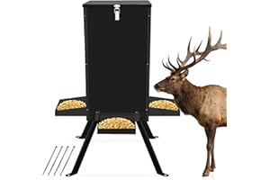 120LB Gravity Deer Feeder, Thickened Steel Gravity Automatic Hunting Game Feeders with Triangular Legs, Battery-Free Hanging 