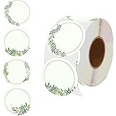 2 inch Direct Thermal Labels Round Circle Color-Code Dot Labels Valentine's Day Personaliz for Thermal Label Printer Color Dot Shipping Label Printer for 500 Pcs Roll (Green Leaf)