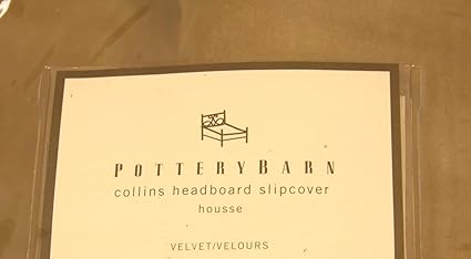 Pottery Barn Collins Headboard Slipcover Full Velvet Sand Nip