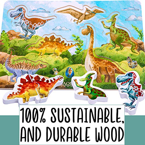 Jaques of London Dinosaurier holzspielzeug Puzzle – Ideales Kleinkind Dinosaurier Spielzeug, Holz Puzzle ab 3 4 5 6… – Bild 6
