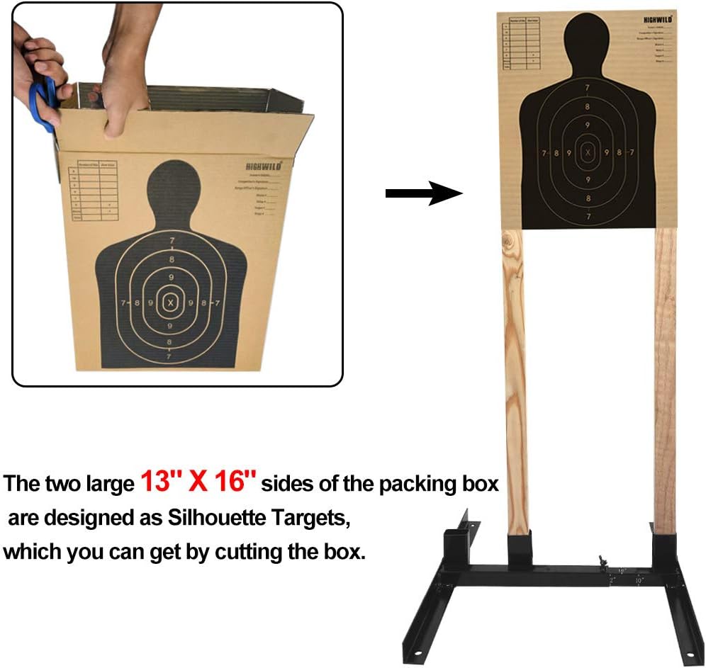 Highwild Adjustable Target Stand Base for Paper Shooting Targets Cardboard Silhouette - H Shape - USPSA/IPSC - IDPA Practice - Upgraded Version (2 Pack) : Sports & Outdoors