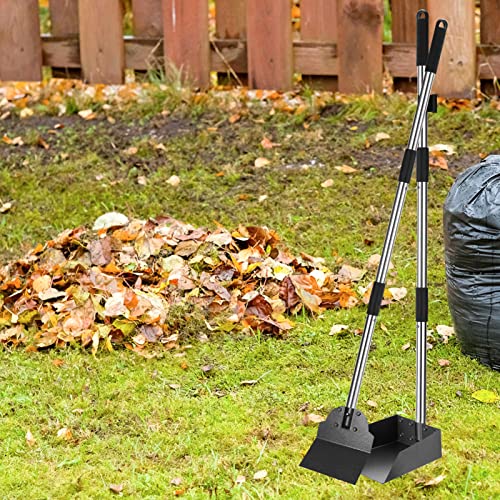 SCENEREAL Dog Poop Scooper Tray & Spade Set, Metal Pooper Scooper for Large and Small Dogs