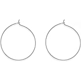 Boma Jewelry Sterling Silver Wire Hoop Earrings (1 1/4 Inch)
