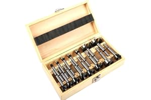 Forstner Drill Bit Set, 15 Pieces 10-50 mm High Carbon Steel Foster Bits Woodworking Tools Hole Saw Cutter Hinge Bits Round S