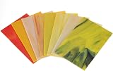 sourcing map 8 Sheets Stained Glass 4x6 Inch Mosaic Tiles Yellow Series DIY view 4