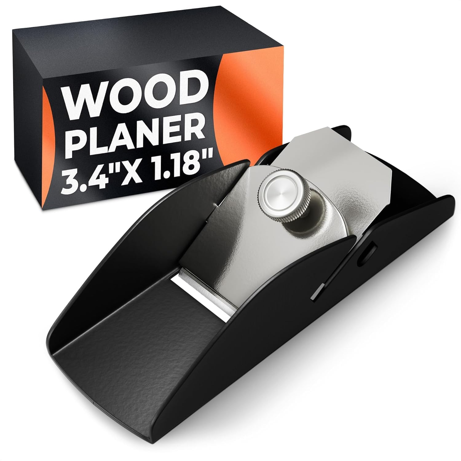 Photo 1 of 3.38"x1.18"x0.78" Hand Planer for Wood – Wood Planer Hand Tool, Stainless Steel, Sharp Blade Adjustment, Durable Bottom, Ergonomic Design – Easy to Assemble, Prevents Hurting, for Home & Workshop