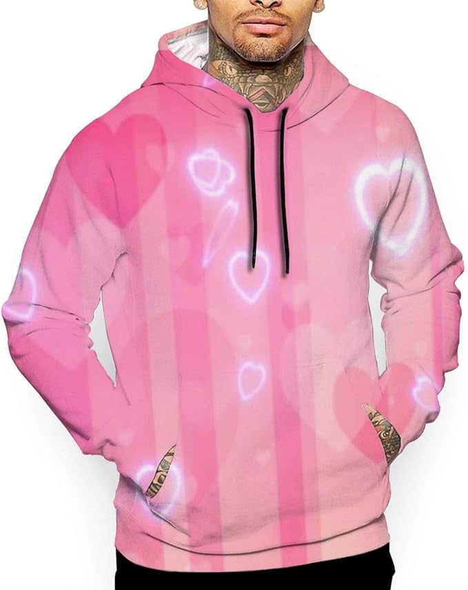 Pink Hearts Hoodie,Long Sleeve Hooded Sweatshirt with Pockets. Amazon