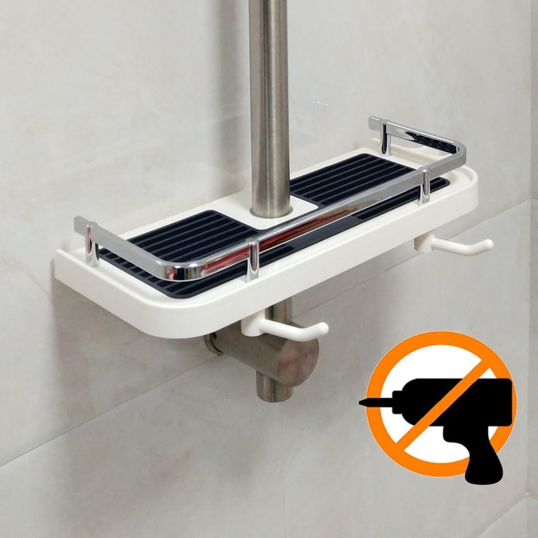 Plastic Shower Caddy Shelf, Bathroom Tray Rack, Bath Storage Holder