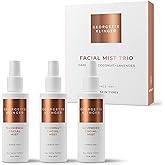 Georgette Klinger Facial Mist Trio - Face Spray Gift Set: Makeup Setting, Pillow, & Dewy Glow Hydration Kit With Nourishing Coconut, Soothing Lavender, and Invigorating Gardenia - 4.2 oz Each