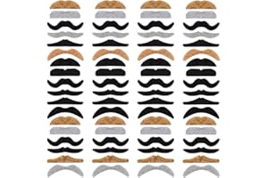 Ysanciuu 72 Pieces Novelty Fake Mustaches,Self Adhesive Costume Accessories Halloween Fake Whisker Masquerade Party Supplies for Birthday and Performance