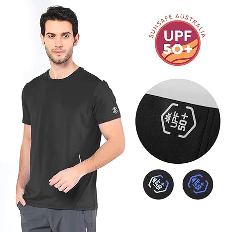WATERFLY Sport Fitness T-Shirt Männer, Herren T-Shirt Schweiß Automatisch Ableiten Funktionsshirts Atmungsaktiv Kurzarm Fitne