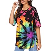 TIYOMI Plus Size Distressed Oversized T-Shirts Short Sleeve Tops for Women Crewneck Shirts XL-5XL