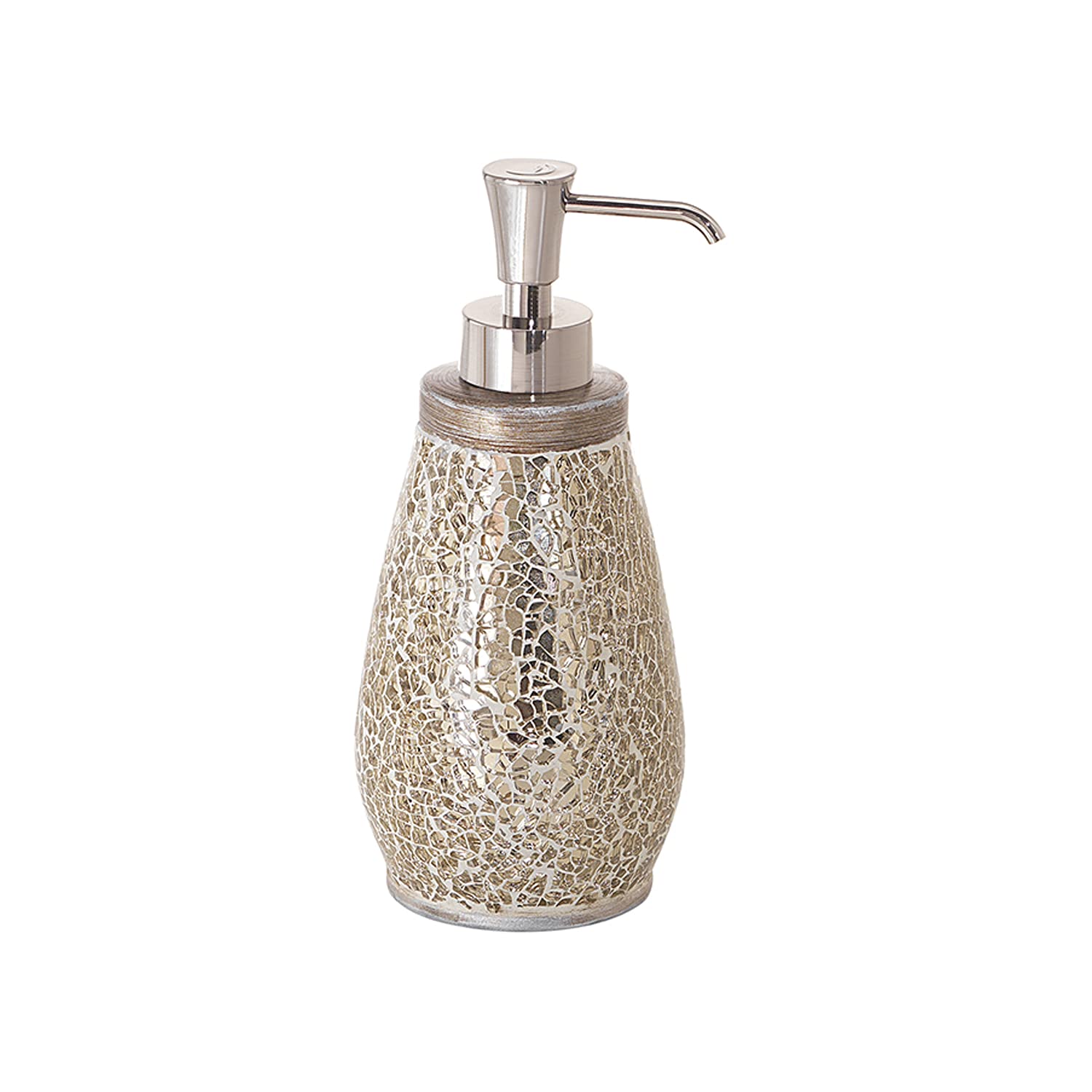 Gedy G-Forget-Me Not Cream Soap Dispenser for Bathroom Made of Ceramic and Glass 2 Year Guarantee Dimensions 19 x 8.5 x 8.5 cm and Weight 0.45 kg R&S Design, One Size