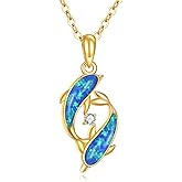 KECHO Dolphin Necklace for Women 14k Gold Dolphin Pendant Birthday Gifts Jewelry Gifts for Her