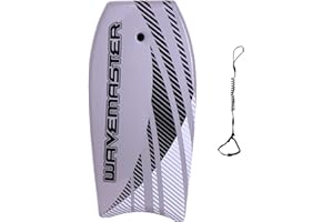 BEACHMALL 44 inch Body Board Ultimate Wavemaster Pro Bodyboard, Super EPS Core with Pro Quality Wrist Leash