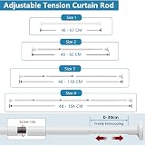 WELDUN Extendable Shower Curtain Rod 48-154 cm Telescopic No Drill view 4