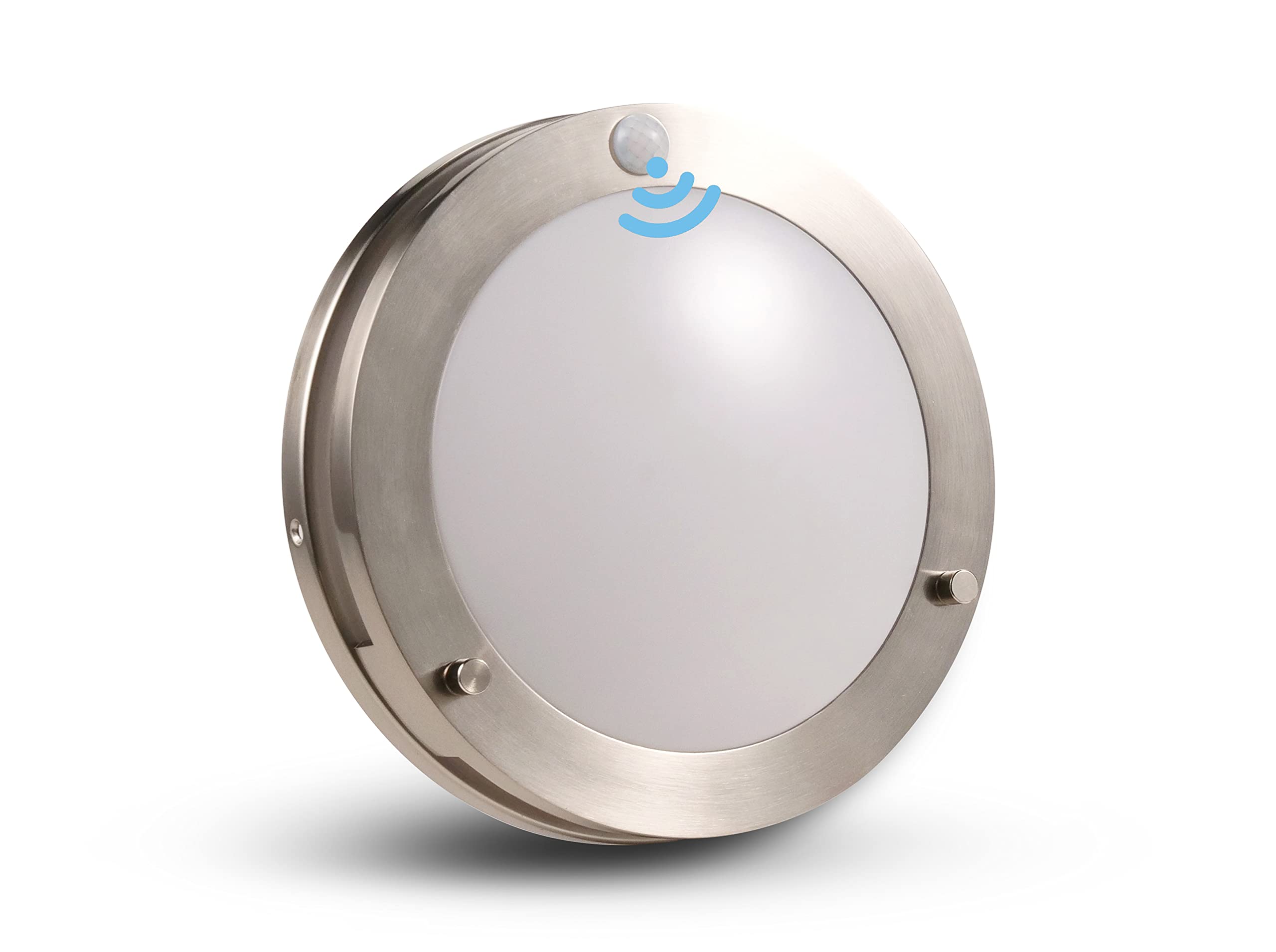 Photo 1 of CLOUDY BAY Indoor Outdoor Motion Sensor Flush Mount Porch Ceiling Light,10 inch 5 Color 120V 20W, 5CCT Selectable,Brushed Nickel Finish,Dust Proof,Wet Location,ETL Listed