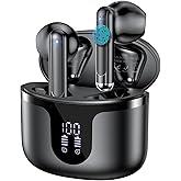 BHNYBWUL Wireless Earbuds, Bluetooth Headphones 5.4 Stereo 50 Hour Playback Ear Buds with LED Display and with ENC Noise Cancelling Mic Wireless Earphones, for Phone, Tablet, Laptop, Sports, Black