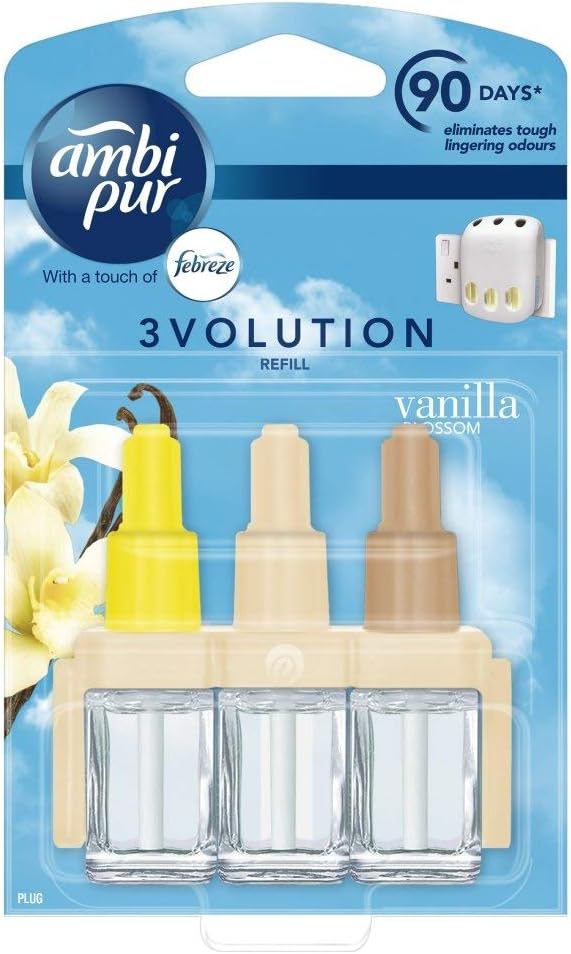 Ambipur 3 Volution Air Freshener Plug-In Refill, 20 ml, Vanilla Latte, 106066972, Multicolor, 20 ml (Pack of 1)