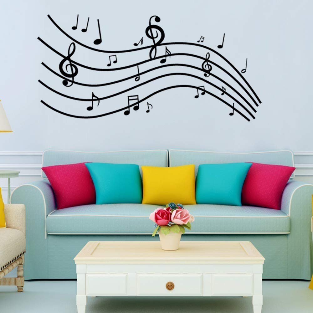 Decoracion De Pared Hogar Y Cocina Jxaa 3d Creative Music Line Spectrum Pegatinas De Pared Vinilo