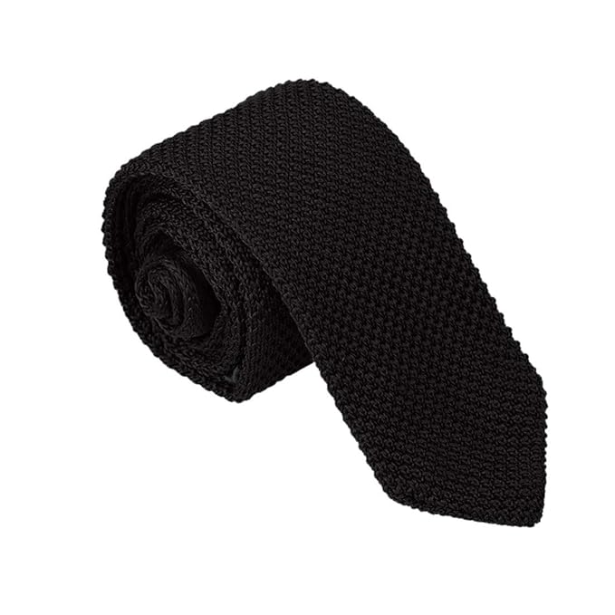 Dan Smith Skinny Knit Tie For Men Vintage Smart Casual 2 Mens Skinny Knit Neck Tie Solid Ties Various Colors