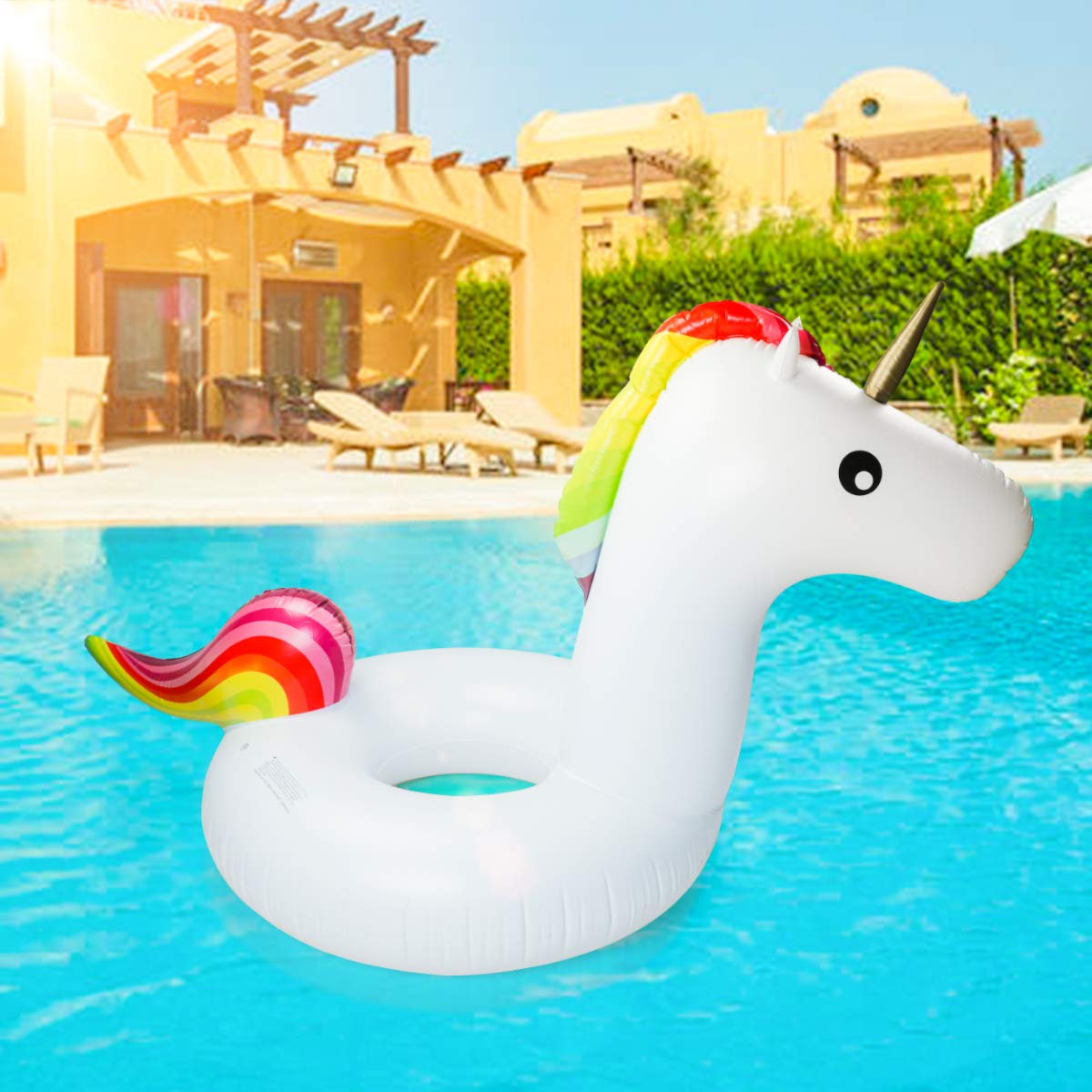 Keenstone Pool Floats Inflatable Unicorn Tube, Pool Float, Fun Beach Floaties, Swim Party Toys, Summer Pool Outdoor Pool Toys Float Raft Lounge for Adults & Kids